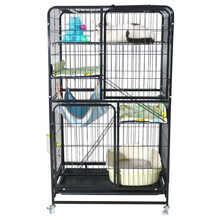 贝尼熊 猫笼子大号 猫别墅猫咪笼子大号幼猫猫笼成猫繁殖猫舍三层四层猫用品 黑色四层 长78宽54高137cm  带侧门