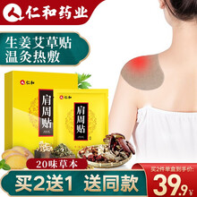 超市	
仁和药业生姜艾草肩周贴 12贴/盒 艾叶艾热灸贴肩颈贴艾贴颈部颈椎腰椎膝盖可用