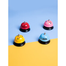 猫狗训练器宠物智力玩具铃铛泰迪金毛叫餐铃脚印按铃提醒吃饭 粉红色单个