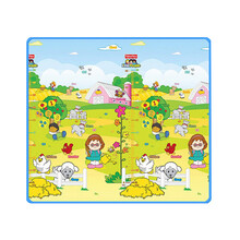 【当次日速发】费雪FisherPrice婴儿韩国进口加厚双面宝宝爬行垫 游戏垫BMF22 动物森林字母双面180*200*1.0CM