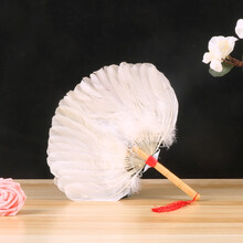 虞墨 羽毛扇 鹅毛扇夏天便携诸葛亮毛扇白色家用蒲扇宝宝中国风婴儿扇子 白色羽毛扇