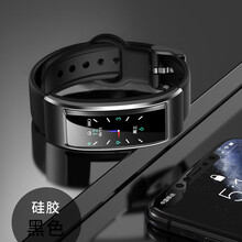 华为手机通用智能手环蓝牙耳机二合一可通话多功能测心率血压运动计步器男女智能手表适用小米vivo苹果o 硅胶表带-黑色