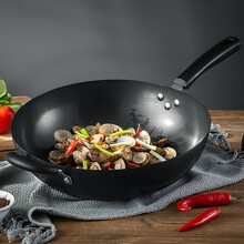 美厨（maxcook）精铁炒锅铁锅32cm 燃气炉电磁炉通用 无涂层可用铁铲MDB-32