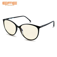 EFE防辐射眼镜防电脑辐射护目镜复古休闲大框男女眼镜 C1-黑色框 0度数防蓝光辐射镜片