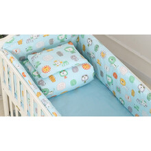 婴儿床床围拼接床棉床品档布宝宝床防撞床品套件加厚 四套【花色备注】 100*56