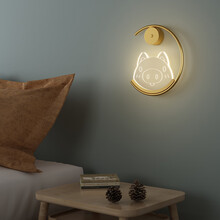 VVS美学灯 卧室墙壁灯轻奢壁灯现代简约房间个性床头壁灯北欧创意LED壁灯灯饰 壁灯 直径32*29cm单色白光