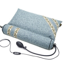 林夕一荞麦决明子颈椎枕头颈椎专用热敷护颈枕颈椎专用加热枕头圆枕睡觉枕成人失眠劲椎枕整头 雅典蓝（十味中草填充）热疗组合枕