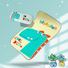 得天助  儿童卡通泰国乳胶凉席夏季婴儿床空调软席可折叠可机洗水洗席子幼儿园午睡透气吸汗冰丝凉席 恐龙 60*120cm