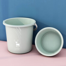 水桶家用大号储水桶学生宿舍洗澡手提带盖塑料桶大容量加厚洗车桶 水桶+脸盆【绿】+挂钩