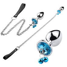 米涩 sm肛塞可拆卸后庭自慰器扩肛器金属不锈钢牵引链 男用女用gay同志可穿戴外出成人情趣性用品玩具 蓝色