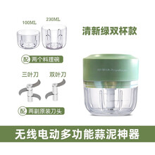 荣事达（Royalstar）迷你电动蒜泥神器搅拌机料理杯宝宝辅食机婴儿小型家用料理绞肉捣蒜蓉机 清新绿（双刀双杯款）