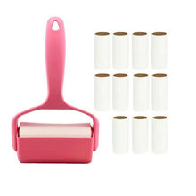 酷思达 粘毛器滚筒可撕式粘尘纸滚吸粘毛去除毛衣物衣服黏沾毛神器 1个手柄12卷纸【带盖】欧粉