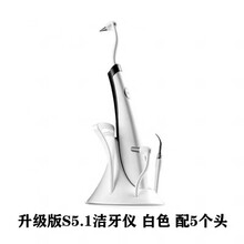 家用声波洗牙器电动洁牙仪牙齿护理工具洗牙洁牙器电动冲牙器 5头+白色