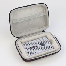 适用于三星T7保护套移动固态硬盘包收纳包三星T7touch防滑硅胶套 升级加绒款硬壳包+灰色硅胶套