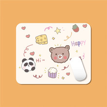 鼠标垫男女ins风加厚可爱卡通小号游戏电竞电脑桌键盘垫办公家用学生动漫桌面垫子个性创意同款动画烽 happy小熊 210x260mm  3mm