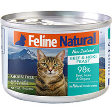 K9 FelineNatural猫罐头 新西兰进口天然幼猫成猫170g主食湿粮罐头 牛肉+鳕鱼170g