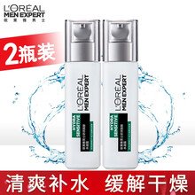 欧莱雅男士爽肤水水能酷爽水凝露清爽滋润护肤品保湿 舒润强肤水凝露110ml*2瓶