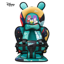 支持鸿·星尔克迪士尼DISNEY汽车婴儿童安全座椅简易固定带便携式宝宝用车载增高坐垫0-4-12岁 浅蓝卡通花色(0-12岁)