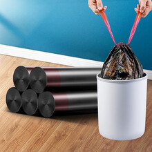 抽绳式垃圾袋加厚家用手提式中号塑料袋一次性厨房垃圾袋 抽绳垃圾袋60个