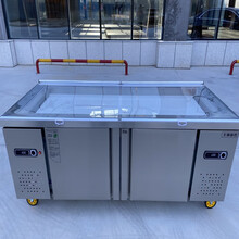 不锈钢冰台冷藏展示柜海鲜冰台冷冻冰柜保鲜柜卧式点菜柜开槽冷柜世雅 上冷藏下冷冻 2000x800x800cm