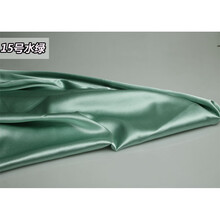 夏季旗袍布料 加厚微弹力色丁仿绸缎布料汉服旗袍服装西装仿桑面料 水绿 15号
