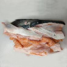 挪威新鲜现杀急冻鱼排鱼鳍碎肉等三文鱼边角料 鱼皮鱼腩边等边角料(5斤)