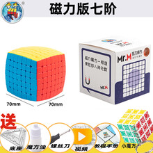 圣手魔方六阶七阶八阶九阶11十三十五17阶高阶磁力初学者套装全套 荧光黄 圣手7阶磁力彩