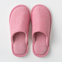 十月结晶 商场同款夏季日式居家居棉麻包头情侣室内木地板月子家用男防滑亚麻拖鞋女 A-22包头红色(棉麻透气) 36-37(适合34-35的脚)