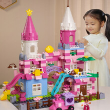 乐智积木城堡儿童玩具拼装大颗粒益智力动脑宝宝女孩子系列4公主礼物拼装玩具立体拼图拼插积木滑道 【礼盒】152大颗粒积木+6底板