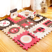 无味数字母婴幼儿童泡沫拼接地垫家用宝宝爬行加厚拼图爬爬垫生日礼物抖音网红同款 女款拼图(9片装) 30*30*1.4CM【整包价送边条】