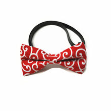 和风日式原创手工宠物猫咪狗狗脖圈配饰品柴犬蝴蝶结领结领带 红唐草 XS(脖围19-25)2-7斤