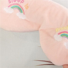 彩虹眼罩束发带两用遮光字母睡眠眼罩马卡龙色可爱 浅粉