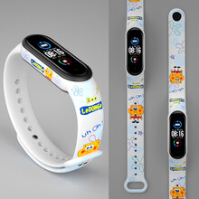 炫戴小米手环6腕带5代智能手环液态硅胶侧边印花潮牌运动替换带4代个性时尚男女款表带3代创意配件 海绵宝宝 小米手环5/6侧边印花腕带