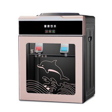 京对 家用饮水机台式小型宿舍办公室学生迷你冷热两用制冷热桶装水桌面 钛金带玻璃门豪华款 冰温热