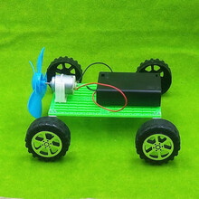 中小学生手工制作科技小制作明轮船DIY双桨明轮船 电动快艇科技手工小制作轮船模型材料包 单层风力小车