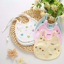 尚莱优品（SLYP）【10条装口水巾】婴儿纯棉围兜口水巾吐奶巾纯棉系带宝宝围嘴 5条装全棉四季可用花型随机