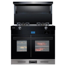 美菱（MeiLing）烟灶蒸集成灶 下排烟侧吸式 家用油烟机燃气灶蒸烤一体机 JJZT-ML1036B天然气