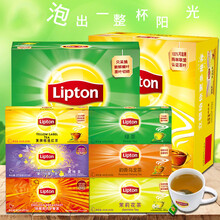 立顿黄牌精选红茶包绿茶茶包斯里兰卡茶叶组合装冲饮茉莉花袋泡茶 英早红茶25包/50g盒装