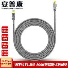 安普康AMPCOM 超六类网线 CAT6A双屏蔽网络跳线 5G网络连接线 万兆电竞级成品网线 5G超六类机房工程灰色【含水晶头】 1.5米