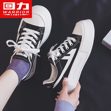 回力女鞋夏季帆布鞋可爱大头鞋休闲鞋女2021新款厚底增高百搭韩版小白鞋学生低帮平底板鞋 367 | 黑白色 34