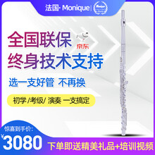 法国（Monique）长笛管乐器法式按键镍银E键分割C调镀银材质16/17开闭孔初学演奏考级通用 MFL-600