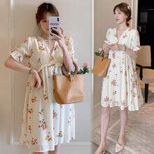 欣柏纶 孕妇装夏装孕妇裙夏季夏天外穿孕妇连衣裙宽松大码孕妇裙子孕妈装 图片色 M