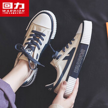 回力女鞋帆布鞋子女2021年夏季新款男鞋百搭ins潮薄款透气运动休闲鞋饼干鞋春秋板鞋 米深蓝 38