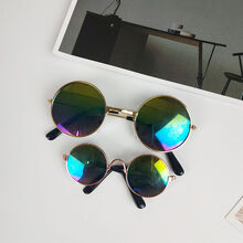 宠物复古耍酷拍照道具眼镜墨镜猫咪装饰用品猫咪宠物用品 五彩色 小号宽8cm(15斤内)