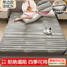 2021新款床垫软垫乳胶加厚家用海绵垫学生宿舍单人租房专用榻榻米垫被褥子 blm深炫灰-厚约6cm 150x200cm【乳胶填充 塌陷包赔】