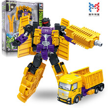 变形教室金刚儿童玩具合金机器人2迷你小汽车六一节礼物 突载卡车