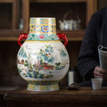 非売品 花 色絵粉彩細密 大清乾隆年製 中国古美術 龍鳳凰図 骨董 壺