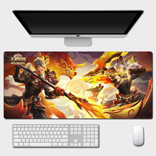 王者荣耀鼠标垫 王者荣耀超大号动漫游戏竞技鼠标垫加厚定制小号便携办公写字桌垫 明黄色 后羿新皮肤 800x300mm  5mm