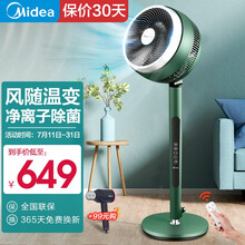 Midea美的空气循环扇 家用电风扇客厅落地扇卧室转页扇大风量智能WIFI遥控感温控摇头净离子除菌 【上下左右自动摇头·风随温变系列】 【2021年3月上市】
