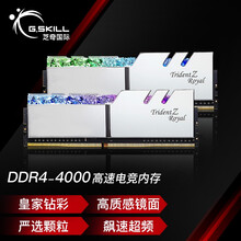 芝奇（G.SKILL）16GB(8G×2)套装 DDR4 4000频率 台式机内存条 皇家戟RGB灯条C15/(花耀银)